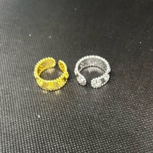 Elegant Gold and Silver Adjustable Rings